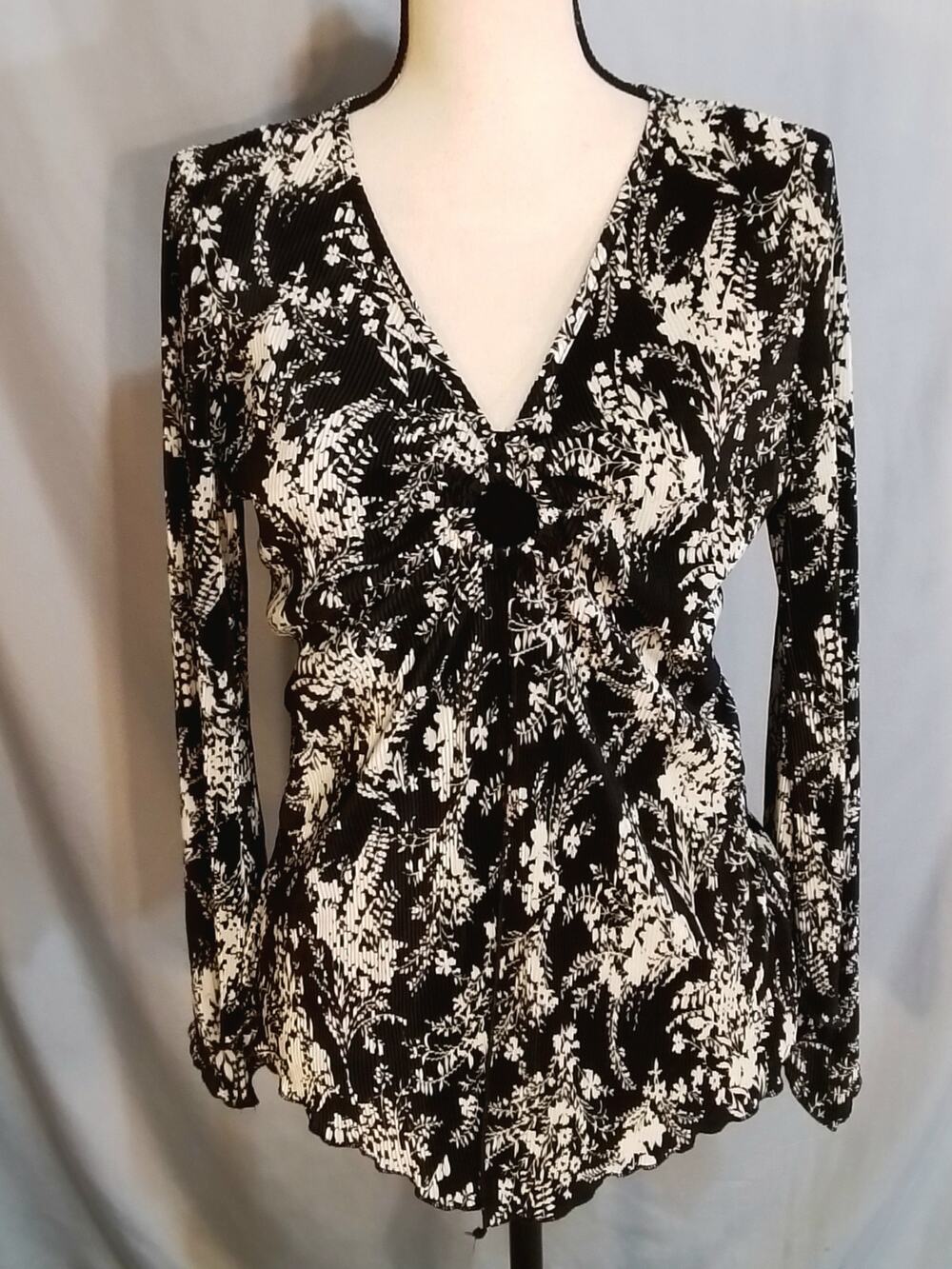 Brittany Black, black and white blouse